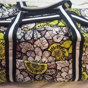 Vera Bradley Duffel Bag Citron Yellow Black White Large Travel Carrier